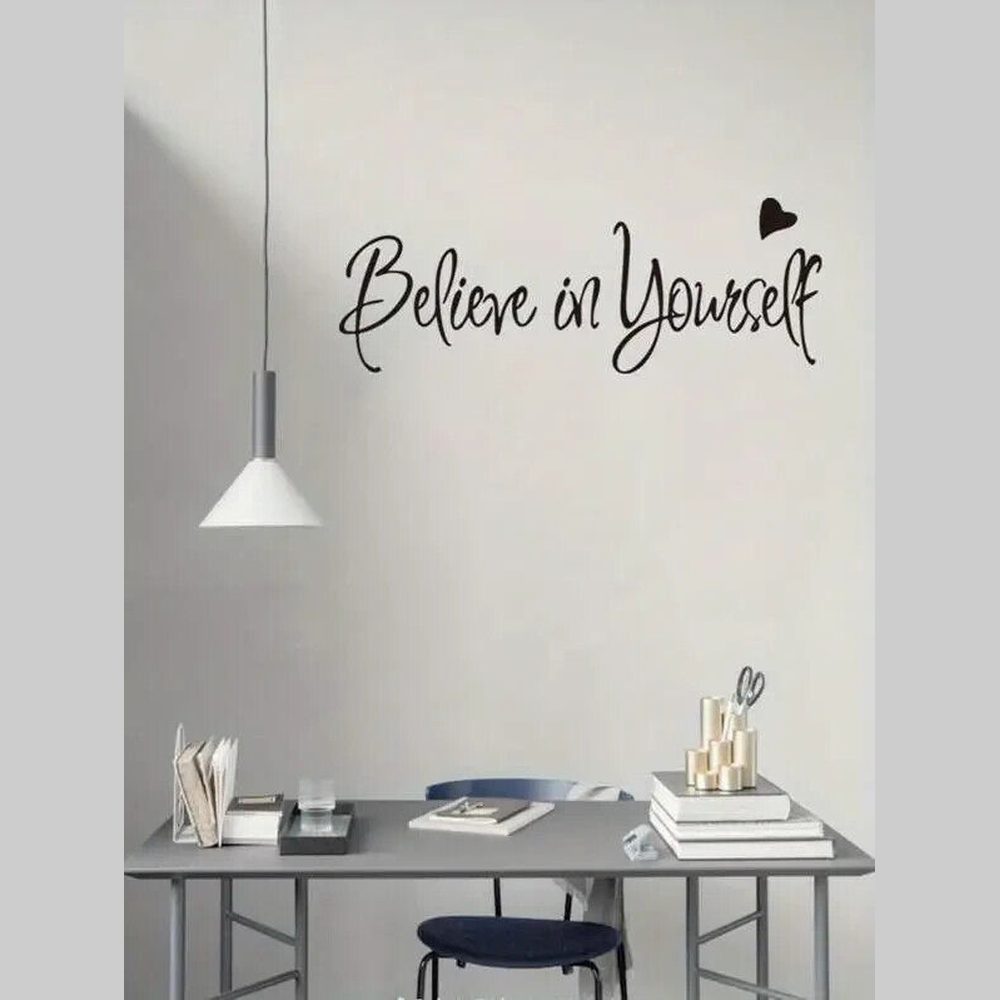 "Believe In Yourself" Inspirational Wall Decal 7.8" x 23.62" NEW! Home & Garden:Home Décor:Decals, Stickers & Vinyl Art Style Your Walls